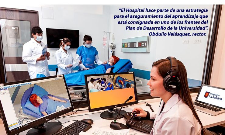foto hospital simulado comunicado sala de prensa unisabana