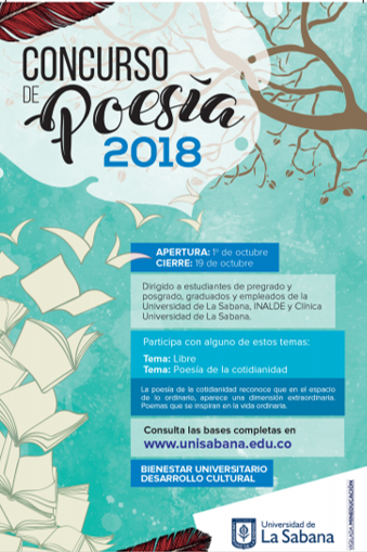 Apertura de la convocatoria Concurso de Poesía 2018, Bienestar Universitario, Universidad de La Sabana